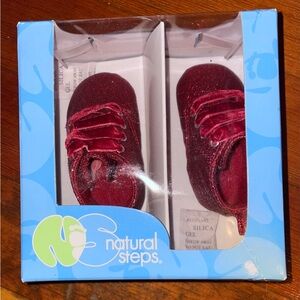 Natural Steps “Lil Flash” Baby Shoes – Red Velvet Size 2 – New (3-6 months)